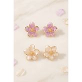 AURRARİ ve Mor Sakura Çiçek 2'li Set Küpe