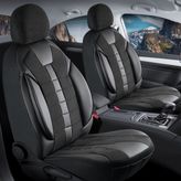 Auto Good Store Skoda Forman Station Wagon Uyumlu Lüx Deri Detaylı Keten Oto Koltuk Kılıfı Ön Arka Takım Vista Serisi Dark Siyah