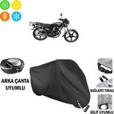 Autoes Yuki YK125 Siyah Arka Çanta Tokalı ve Kilit Uyumlu Motosiklet Brandası
