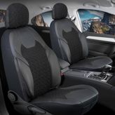 Autogoodstore Skoda Forman Station Wagon Uyumlu Lüx Deri Detaylı Oto Koltuk Kılıfı Ön Arka Takım Lotus SİYAH FÜME