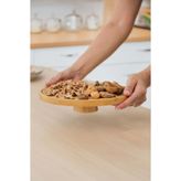 AVANTAGE HOME Arven - Bambu Ayaklı Servis Tabağı Meyve Kurabiye Kek Pasta Tatlı Yemek Sunum Tabağı