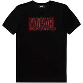 Avengers Infinity War Marvel Outline Logo Tişörtü - Siyah - XL