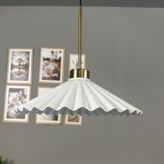 Avilla Beyaz Tekli Metal Büyük Avize Ince Eskitme Başlık 33 cm Çap Rustik Modern Sarkıt Aydınlatma