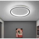 AVİZE Ø40CM Içe ve Dışa Işık LED Avize Plafonyer - Siyah