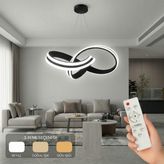 Avizego Arona LED Sarkıt Avize 3 Renk Kumandalı - Siyah