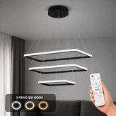 Avizego Diva 3'lü LED Sarkıt Avize 3 Renk Kumandalı - Siyah