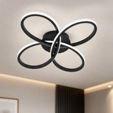 Avizego Dora LED Plafonyer Avize - Beyaz Işık - Siyah