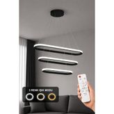 AvizeGO Elipso 3'lü LED Sarkıt Avize 3 Renk Kumandalı