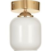 Avizemoda Siena Tekli Plafonyer Beyaz Camlı Salon Oturma Odası Modern Avize - (Gold Kaplama) - 1
