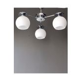 AVİZEVİ Aydınlatm Salon Oda Mutfak Modern Krom Beyaz Camlı Efes 3lü Avize