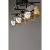 AVİZEVİ Aydınlatma Modern Siyah Bal Camlı Salon Oda Poyraz 3lü Avize