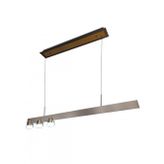 Avonni AV-7028-CRS6387-110LY Kahverengi Boya Modern Avize LED Metal Cam H: 80 cm, WxD: 110x10 cm