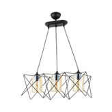 Avonni Siyah Boyalı Modern Avize, E27, Metal, Cam, 60x20cm