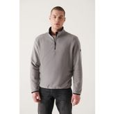 Avva E001068 Erkek Dik Yaka Basic Yarım Fermuarlı Polar Sweatshirt
