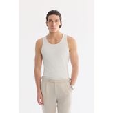 AVVA Erkek Beyaz Kolsuz Basic Fitilli Regular Fit Atlet B001058 - M