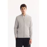 Avva Erkek Gri Dik Yaka Fermuarlı Rayon Tüylenmeyen Triko Regular Fit Hırka A52Y5013