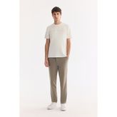 AVVA Erkek Haki Yanı Lastikli Kırışmaz Teknik Kumaş Slim Fit Chino Pantolon A61Y3077 - 32