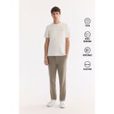 Avva Erkek Haki Yanı Lastikli Kırışmaz Teknik Kumaş Slim Fit Chino Pantolon A61Y3077