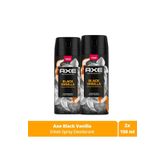 Axe Premium Collection Erkek Sprey Deodorant Black Vanilla 150 ml X2