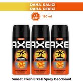 Axe Spray Erkek Deodorant Sunset Fresh 150 ml X3