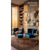 Ay Concept Elegance 2'li Çay Seti Berjer ve Puf Takımı Mavi