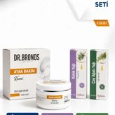 Ayak Bakım ve Nemlendirme Seti | Dr.bronos Ayak Bakım Kremi 150 ml & Softem Kekik Yağı 20 ml & Softem Çay Ağacı Yağı 20 ml - Beyaz