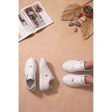 Ayakkabı Fuarı Elit. Asozrebeka Kadın Klasik Sneaker Beyaz - Altın