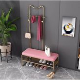 Ayakkabılık gold metal pembe kumaş döşeme