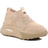 AYAKMOD Bej Tekstil Taşlı Kadın Sneaker