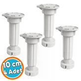 Ayarlanabilir 4 Adet (10+2 Cm) Plastik Ayak Dolap Mobilya Tezgah Yükseltici Yükseltme Ayağı Gri