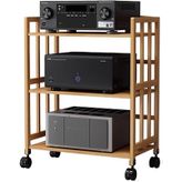 Ayarlanabilir HiFi Standı – 5 Katmanlı Multimedya Rafı, TV, DVD oynatıcılar, set üstü kutular ve disk depolama – Siyah raf, ev sineması ve eğlence sistemi için