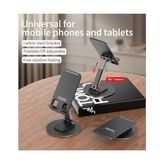 Ayarlanabilir Katlanabilir Masaüstü Telefon Standı, 360° Döner, Evrensel Uyumlu 4-8 Inç Telefon ve 13 Inch Kadar Tablet Tutucu, Alüminyum Metal Tabanlı, Kaymaz ve Taşınabilir 33 cm Uzunluk - standart