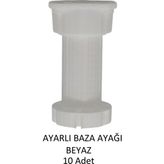 Ayarlanabilir Plastik Baza Ayağı 10-15 Cm, Çok Amaçlı Dolap Ayağı 10 adet - Beyaz