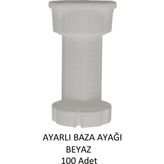 Ayarlanabilir Plastik Baza Ayağı 10-15 Cm, Çok Amaçlı Dolap Ayağı 100 adet - Beyaz