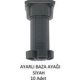 Ayarlanabilir Plastik Baza Ayağı 10-15 Cm, Çok Amaçlı Dolap Ayağı Siyah 10 adet