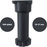 Ayarlanabilir Plastik Mutfak Dolap Tezgah Baza Ayağı 12-17 Cm Siyah (100 Adet)
