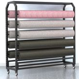 Ayarlanabilir ve Dayanıklı Vinil Rulo Tutucu Arabası - Duvar Kağıdı ve PVC Pencere Filmleri için Metal Hareketli Raflar, Ev ve Garaj için İdeal (160 cm, 10 Direk)