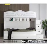 Aydınev Ömür Mdf Merdivenli Ranza-Beyaz