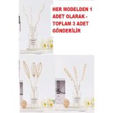 Aydogan's 3 Tek Adet 3 Model Aromaterapi Koku Dağıtıcı Rattan Şişe Ahşap Difüzör Çubuk (Spiral-Yapra - Çok Renkli