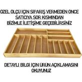 Ayfiwood 70X40 Cm. Doğal Ahşap Kaşıklık Çatal, Bıçak, Kepçe Organizer Çekmece Düzenleyici Mutfak Gereçleri Düzenleyici