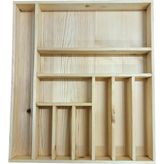 Ayfiwood Kaşıklık Çekmece Içi Doğal Ahşap 10 Bölmeli Kaşık, Çatal, Bıçak Organizer 44X50 - 44 cm