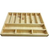 Ayfiwood Kaşıklık Çekmece Içi Doğal Ahşap 11 Bölmeli Kaşık, Çatal, Bıçak Organizer 45X40 - 45 x 25 cm
