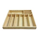 Ayfiwood Kaşıklık Çekmece Içi Doğal Ahşap 9 Bölmeli Kaşık, Çatal, Bıçak Organizer 40X35 - 40 x 25 cm