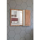 Aynalı Banyo Dolabı 80 cm Üst Modül Kayın Renk