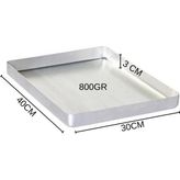 Ayrex Albergio Alüminyum Baklava Tepsisi 40X30 cm 3 cm Derinlik 800 gr Fırın Tepsisi Gri - 10 cm