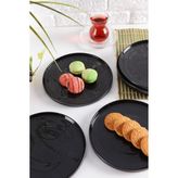 AyrStore Angdesign Milano Cam Pasta-Kek-Tatlı Tabağı 6'li Antrasit (Antrasit) - Genel