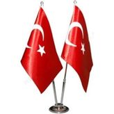 AyrStore Çiftli (2li) Masa Bayrak Direği