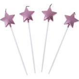 AyrStore Pembe Yıldız Şekilli Mum 4'lü