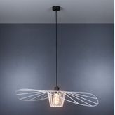 Ayşin Şapka Endüstriyel Avize, Beyaz Siyah, Çap 80 Cm