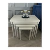 aysmo 4Lü Krem Krem Lüx MDF Ahşap Zigon Sehpa